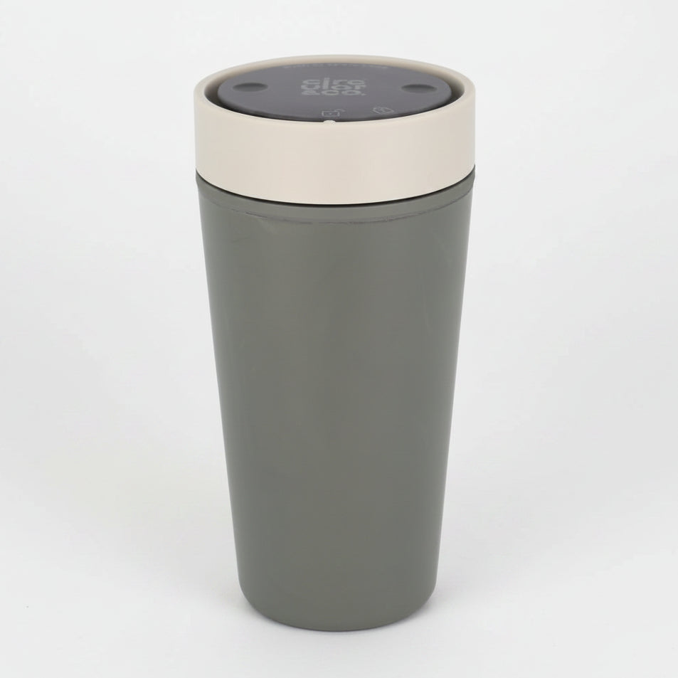 thermal travel cup 12 oz in grey