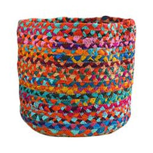 Basket - Plaited Hemp & Fabric