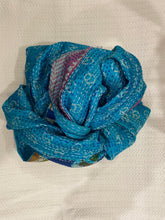 Recycled Silk Sari Scarf Online Turquoise