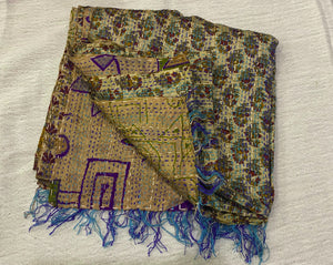 Recycled Silk Sari Scarf Online Neutrals