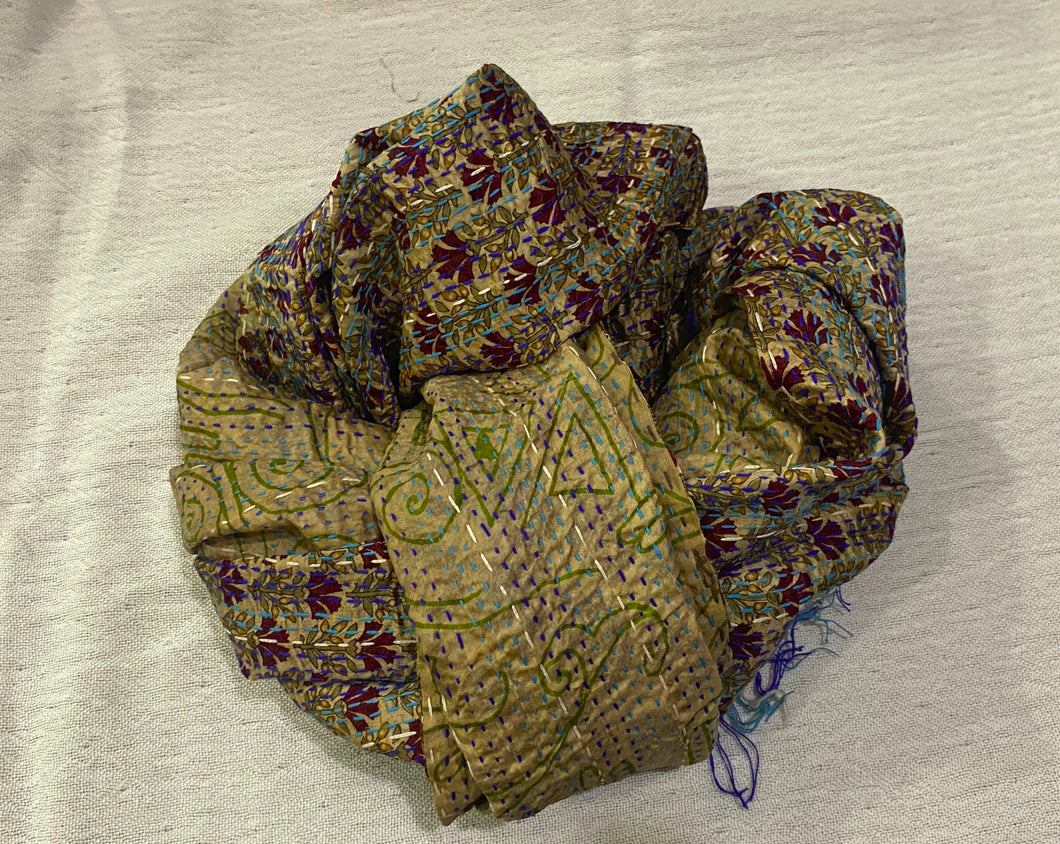 Recycled Silk Sari Scarf Online Neutrals