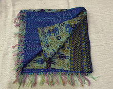 Recycled Silk Sari Scarf Online Blue