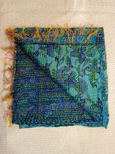 Recycled Silk Sari Scarf Online Turquoise