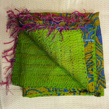 Recycled Silk Sari Scarf Online Green