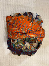 Recycled Silk Sari Scarf Online Rust / Orange Tones