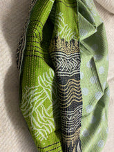 Recycled Silk Sari Scarf Online Green
