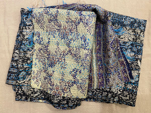Recycled Silk Sari Scarf Online Blue