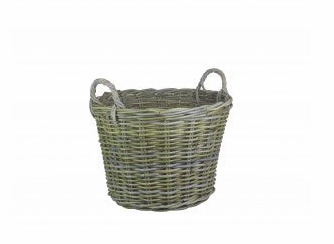 Round Rattan Log Basket