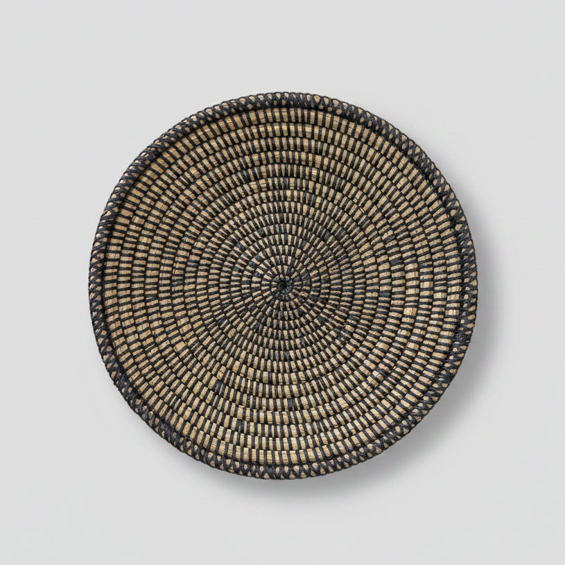 small woven fruit bowl black