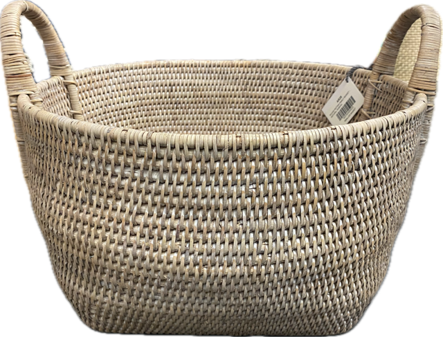 Rattan Round Baskets With Handles