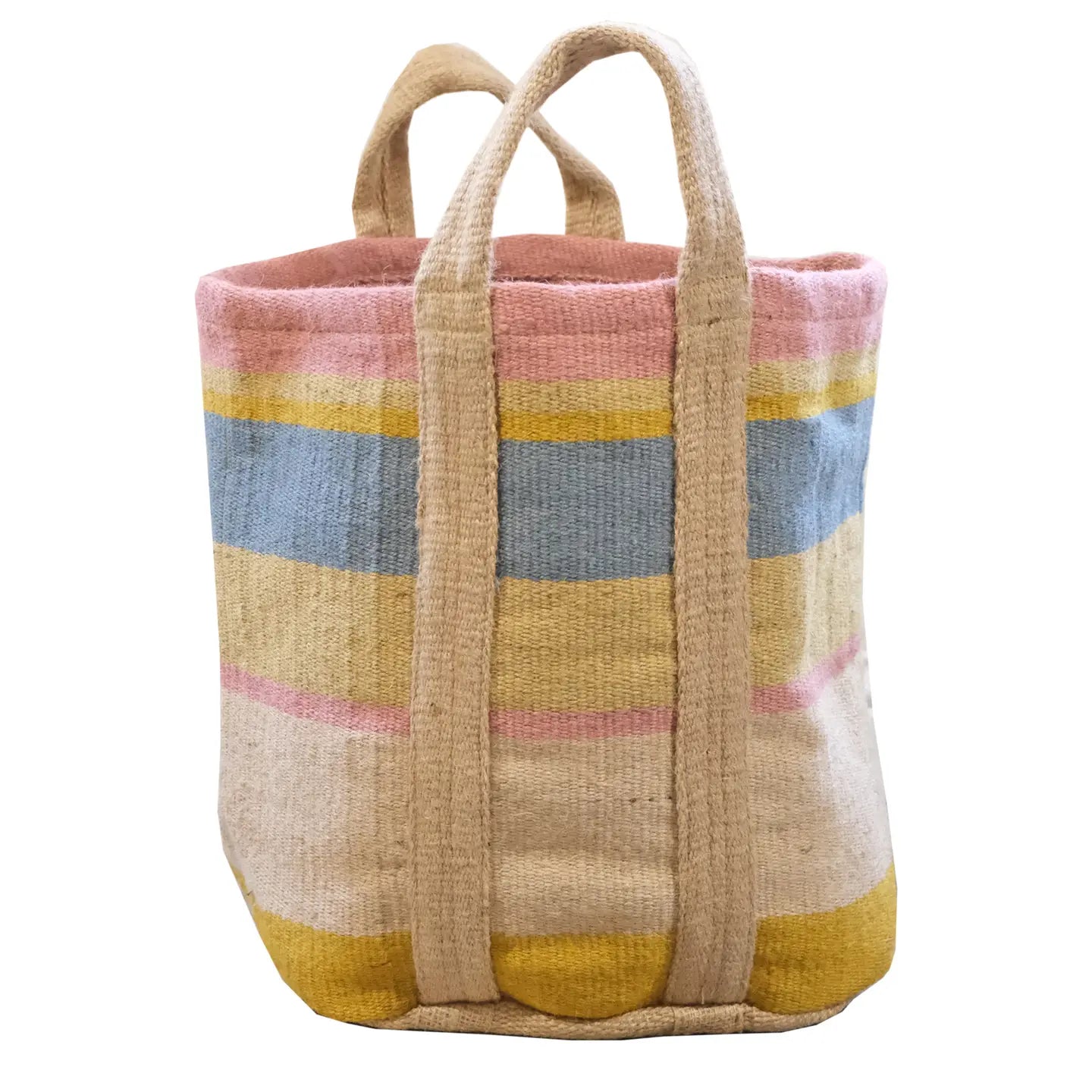 Jute Storage Bag - Large - Pastel & Beige