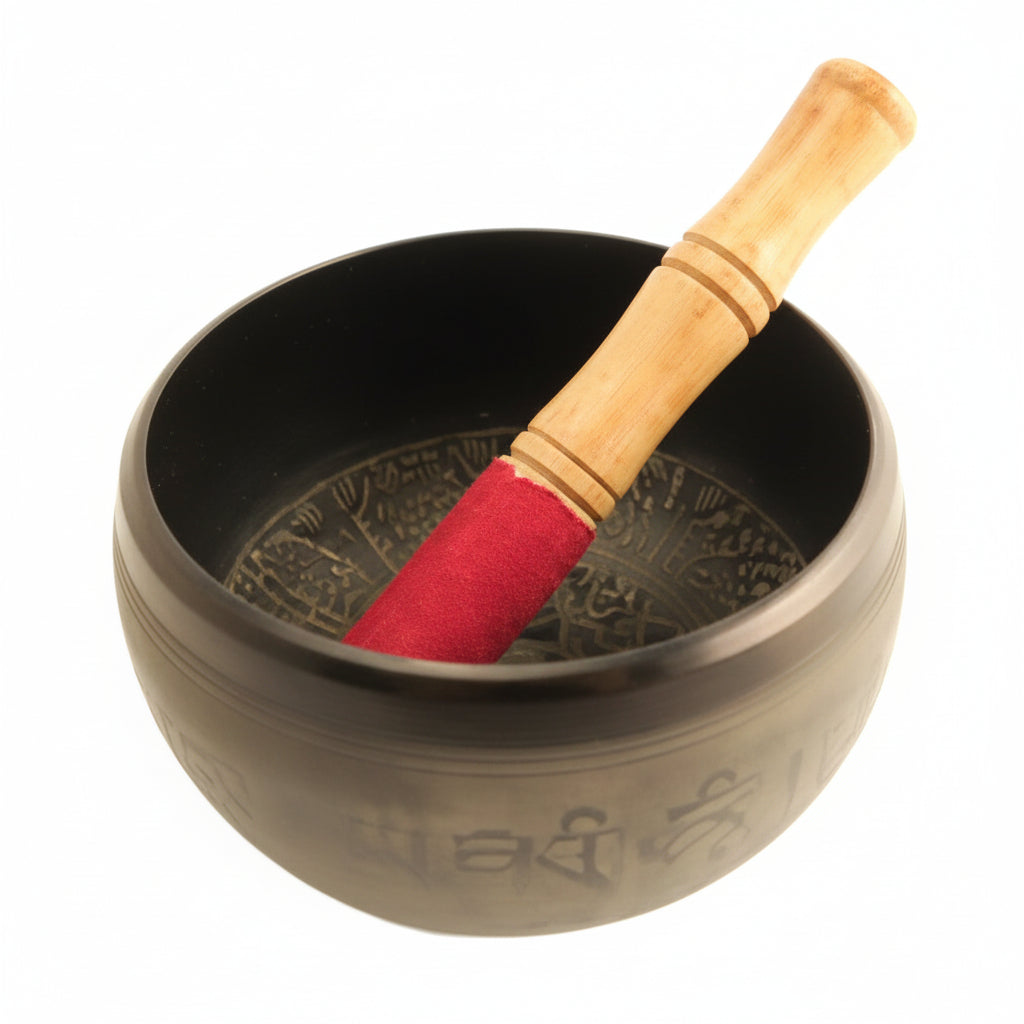 singing bowl with beater embossed marking on the interior
