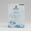 Pack of Purum toilet cleaning sheets on a white background