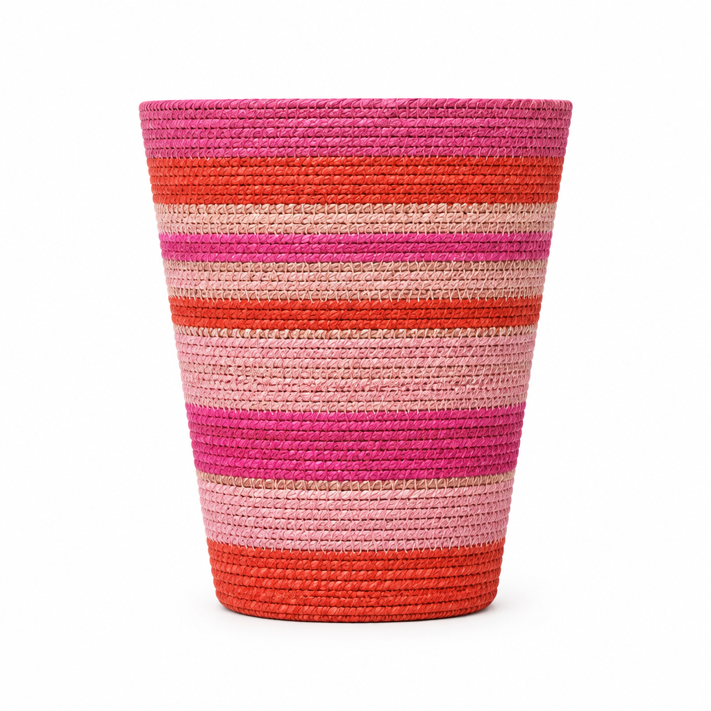 Seagrass Waste Paper Basket - 2 Pinks