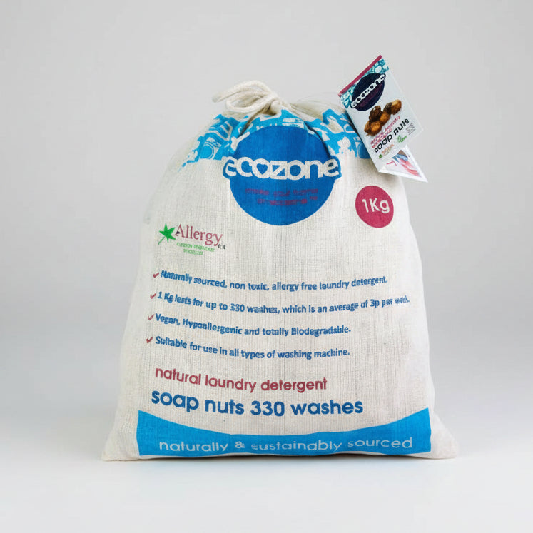 cotton bag containing 1 kg of soap nuts
