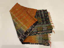 Recycled Silk Sari Scarf Online Black/Orange