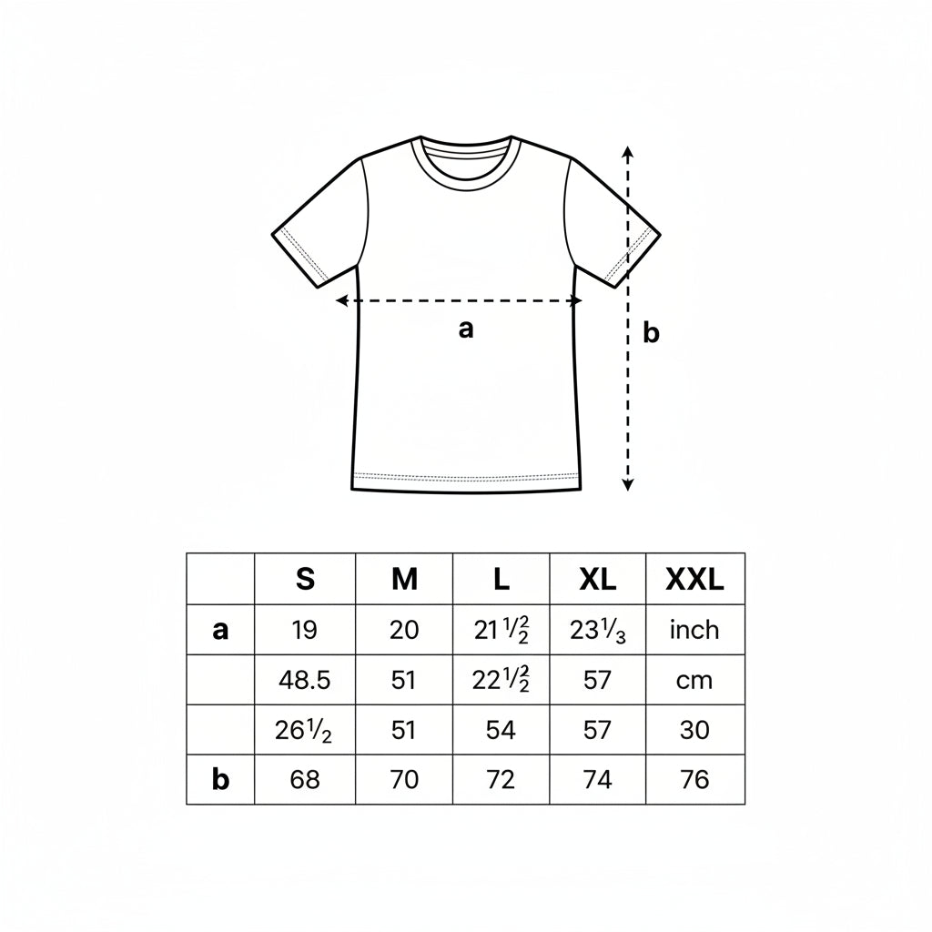 t shirt size chart