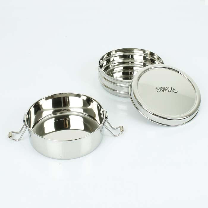 two tier round lunch box
