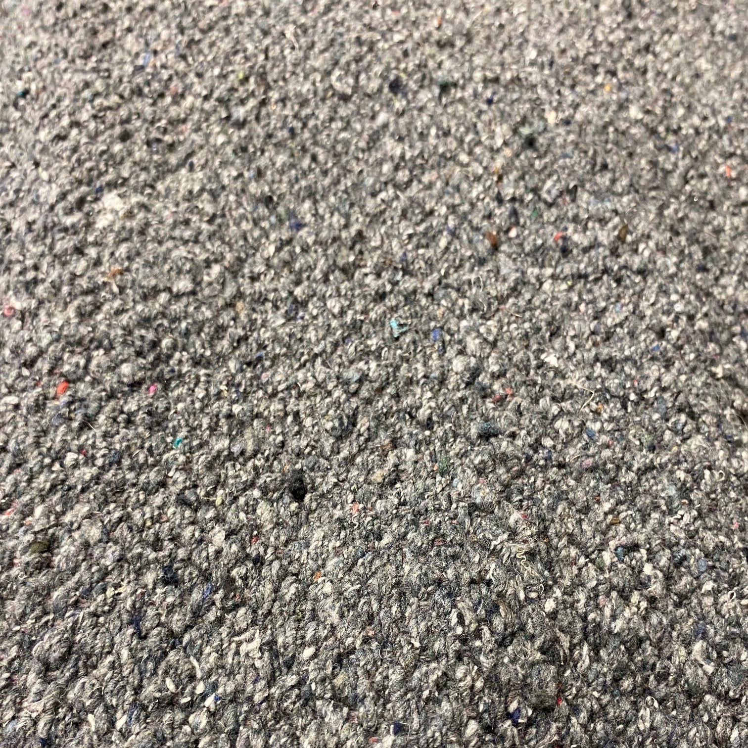 Close-up of dark grey textured rug