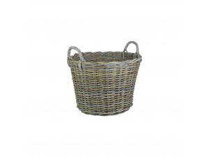 Log Basket - Round Rattan