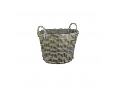 Log Basket - Round Rattan