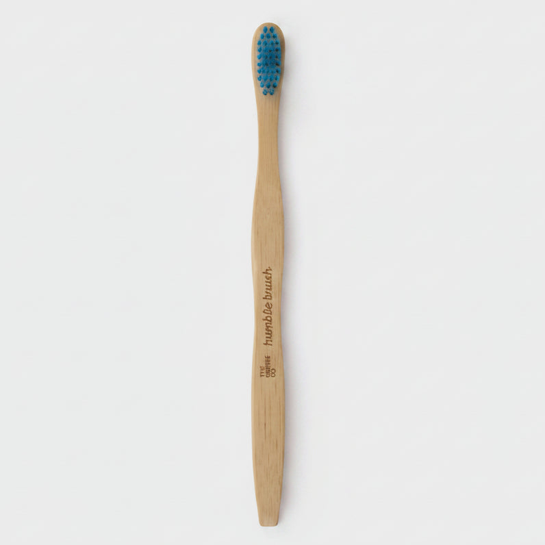 bamboo tooth brush with blue bristles