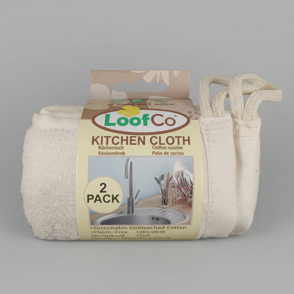 two kitchen cloths in branded band