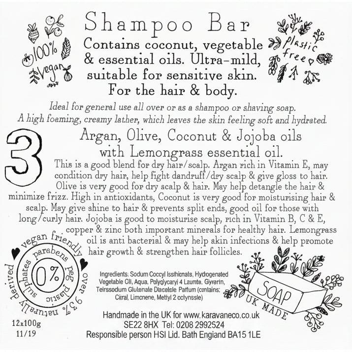 details of no 3 shampoo soap bar